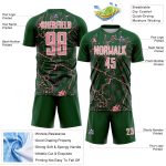 Custom Green Medium Pink-White Lightning Sublimation Soccer Uniform Jersey