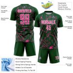 Custom Green Pink-White Lightning Sublimation Soccer Uniform Jersey