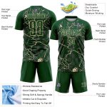 Custom Green Cream Lightning Sublimation Soccer Uniform Jersey